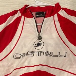 Castelli Men's Red and White Cycling Jersey